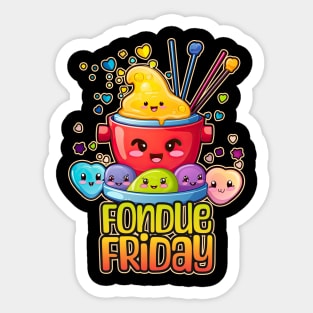 Fondue Friday Foodie Design Sticker